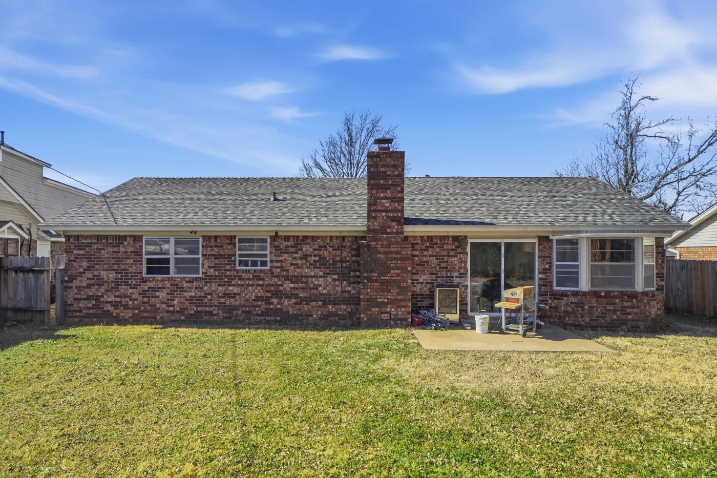 Home with a completed R&R roof in the Tulsa metro