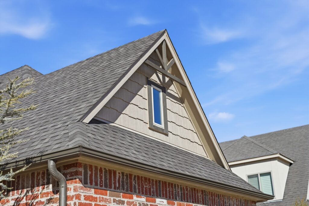 Roof dormer detail with decorative trim
